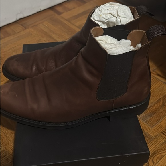 Taft Dark Brown Leather Ankle Boots - Picture 1 of 1